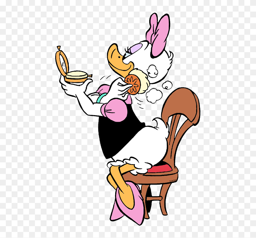 Daisy Duck Putting On Makeup Clipart
