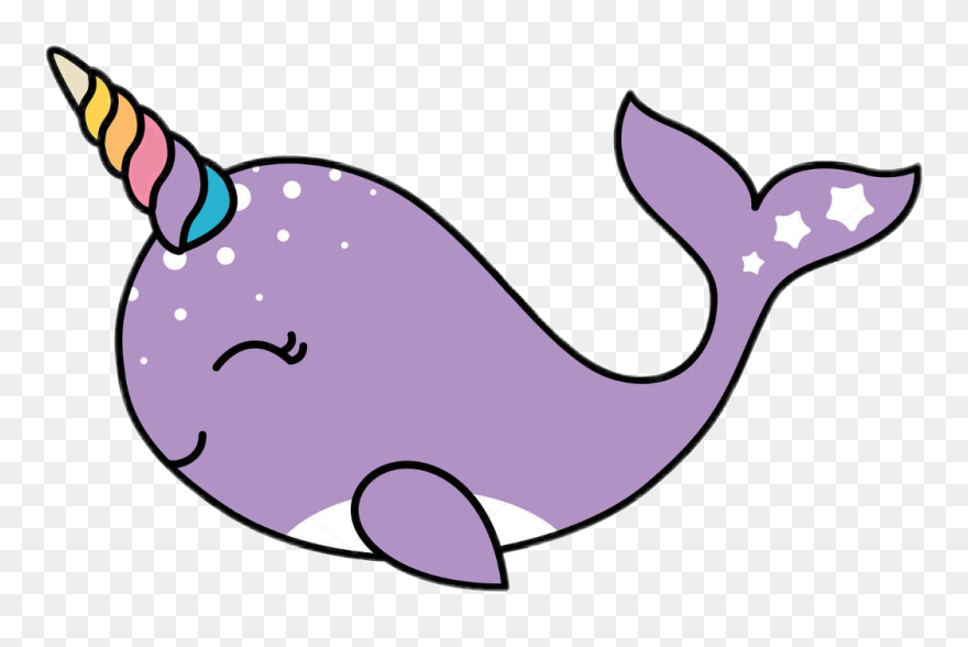 Clipart Whale Unicorn - Ballenas Con Cuerno De Unicornio - Png Download