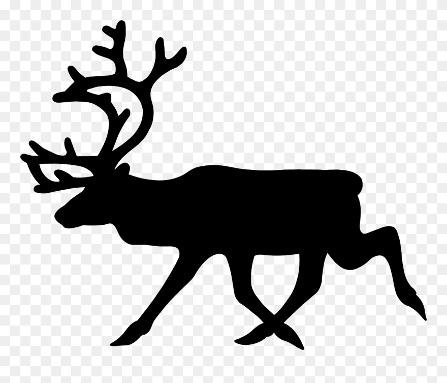 Black Reindeer Clipart - Png Download