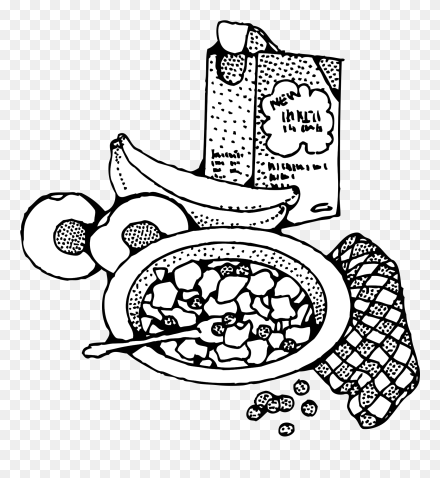 Healthy Breakfast Vector Image - Breakfast Clip Art Black And White - Png Download