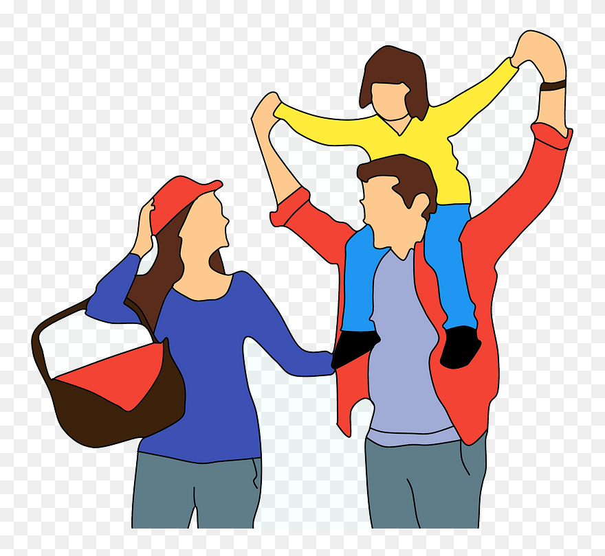 Happy Family Clipart - Anak Berbakti Kepada Orang Tua - Png Download