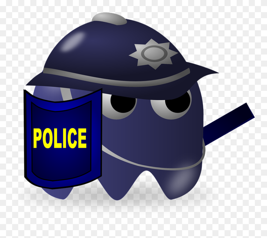 Police, Baddie, Pacman, Pac-man, Cartoon - Animated Clip Art Police - Png Download