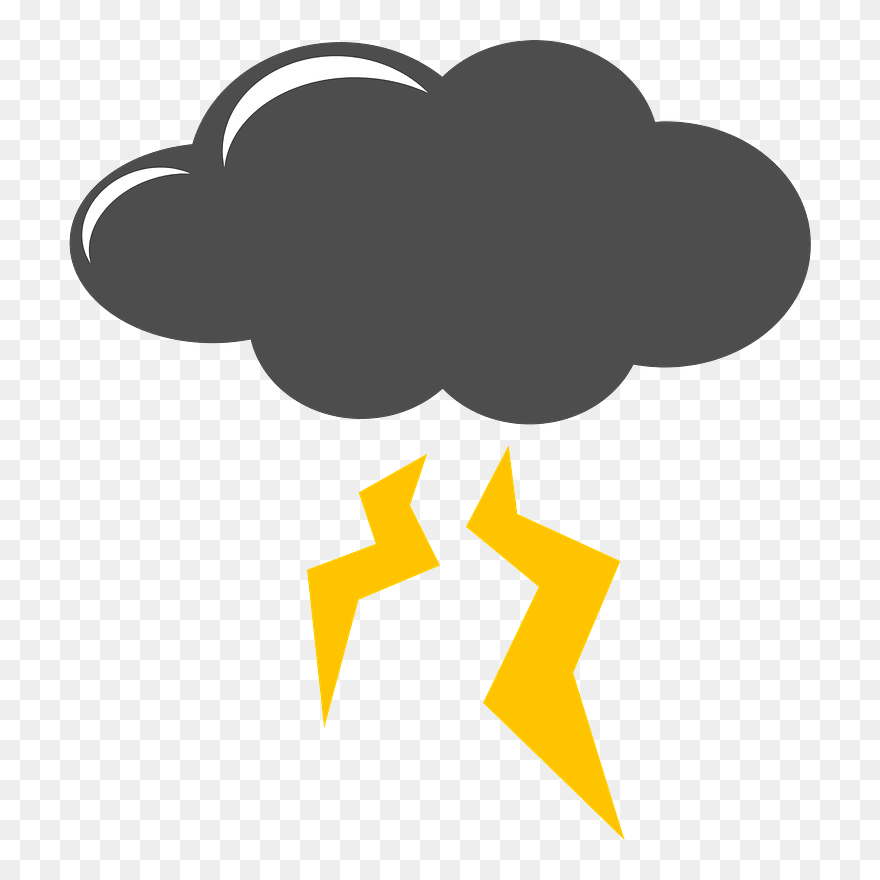 Dark Clouds Lightning Clipart - 無料 イラスト 雷 - Png Download