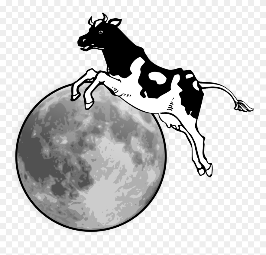 Cow Jumping Over The Moon Clipart - Png Download