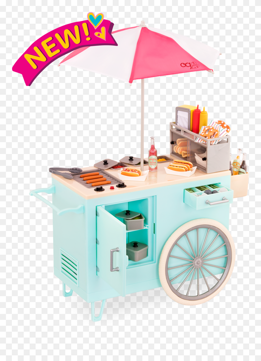 Transparent Hot Dog Clipart Png - Our Generation Hot Dog Cart