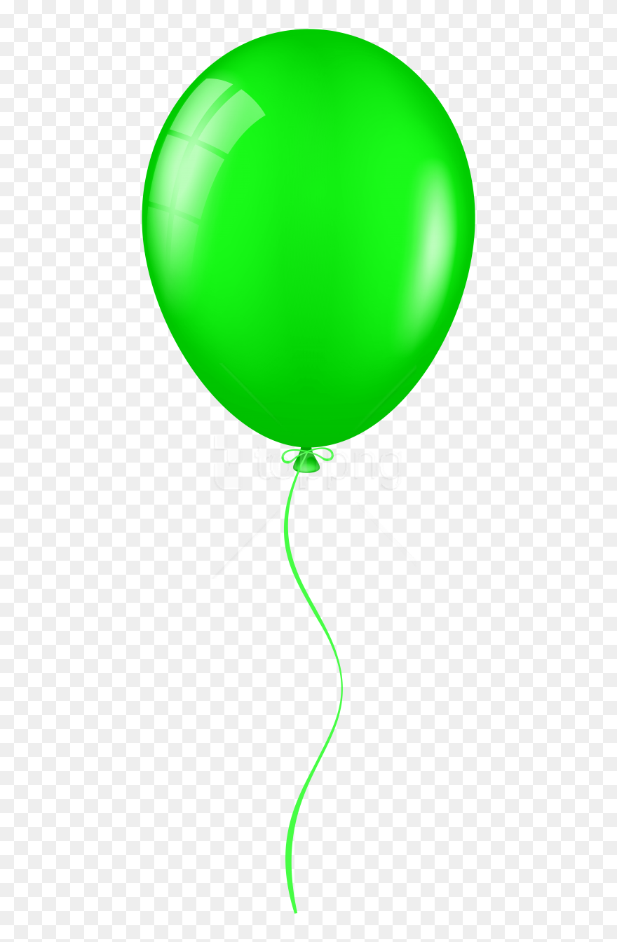 Blue Single Balloon Clipart - Green Balloon With String - Png Download