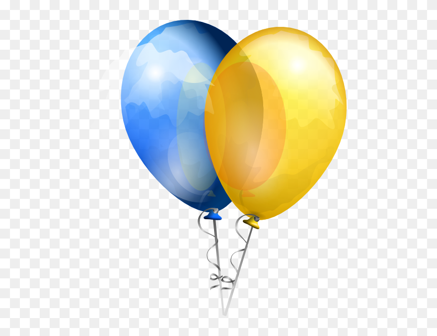 Ballon Clipart Small Balloon - Blue And Yellow Balloons Png Transparent Png
