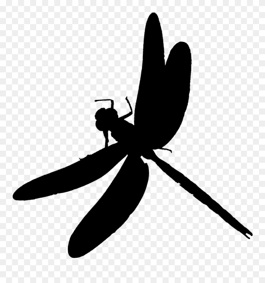 Insect Clip Art Silhouette Pollinator Dragonfly - Dragonfly Png Silhouette Transparent Png