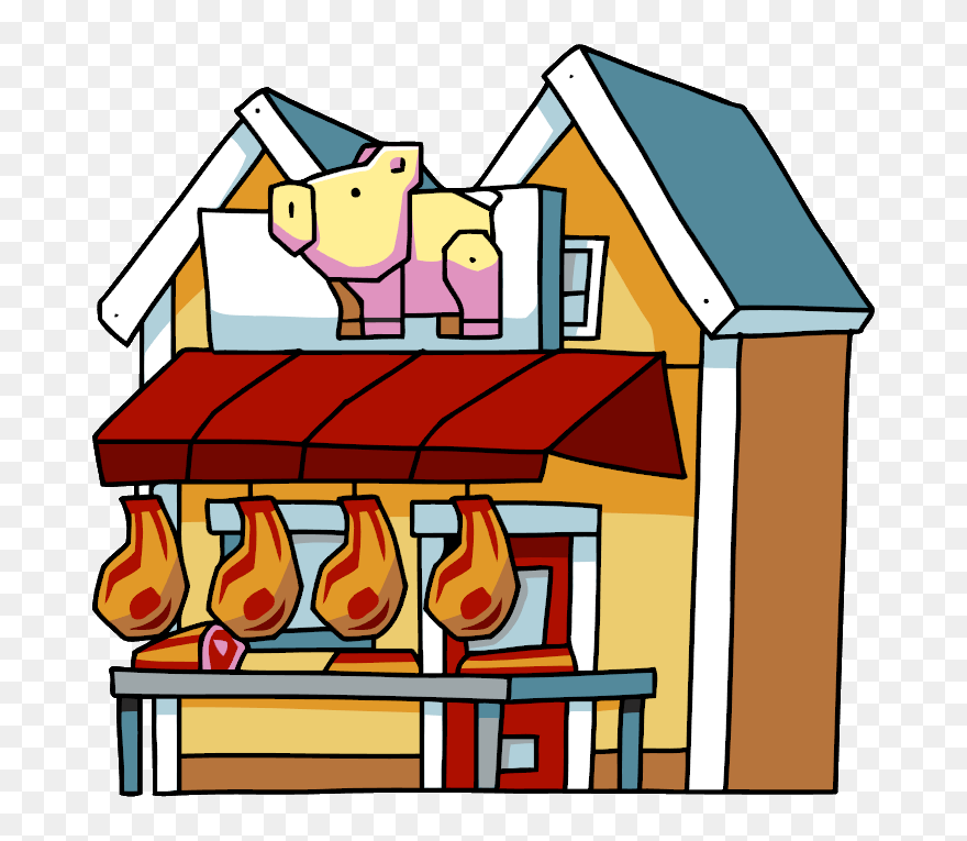 Transparent Building Clipart Png - Butcher Shop Clipart