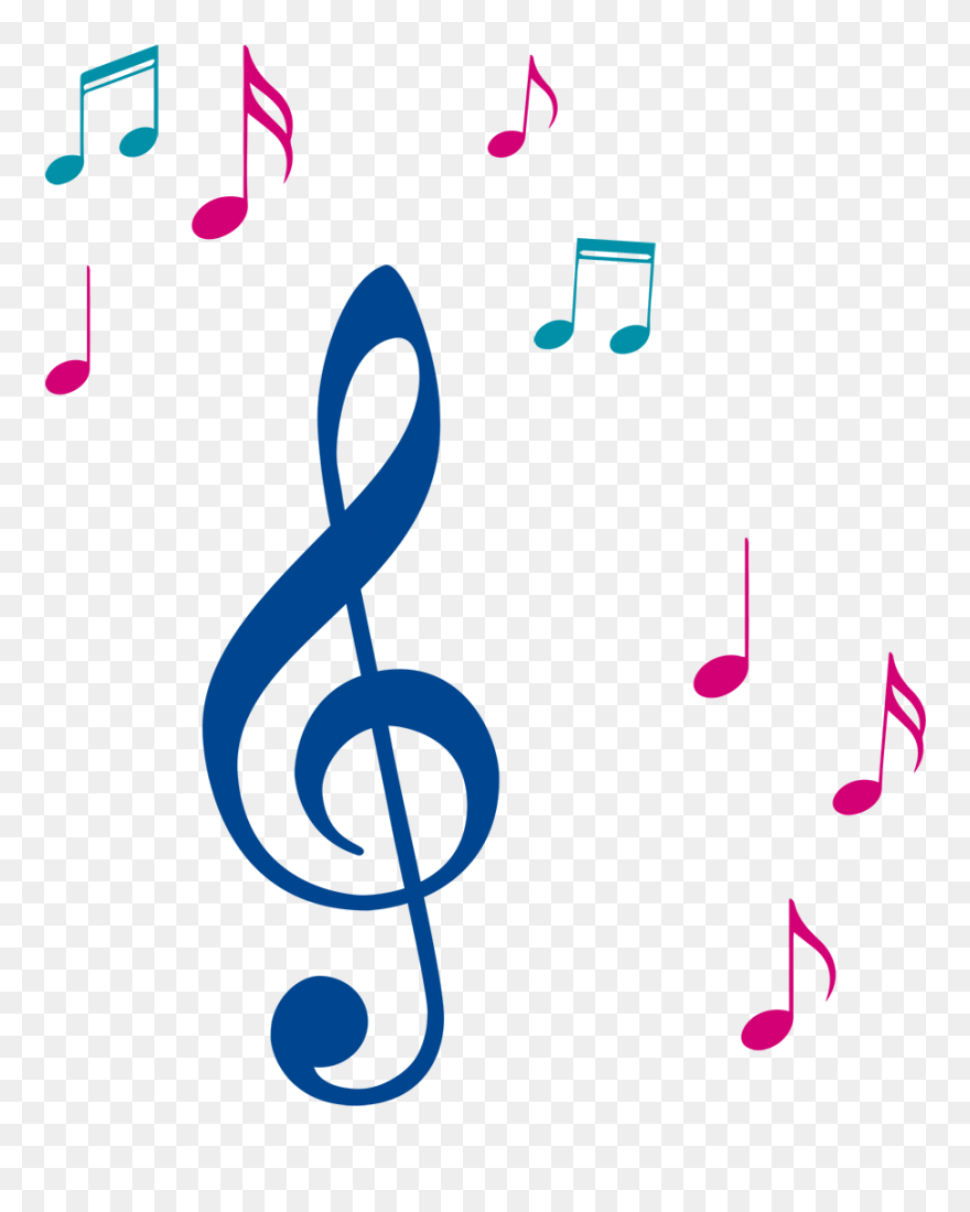 Clef Treble Musical Note Clip Art - Colorful Music Notes Png Transparent Png