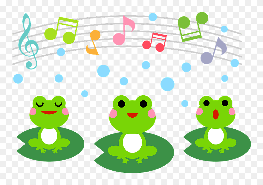 Frog Animal Musical Notes Clipart - Music Notes - Png Download
