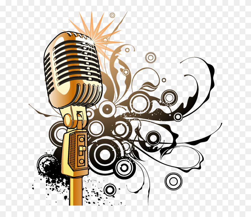 Clipart Music Note Microphone - Transparent Background Mic Logo Png