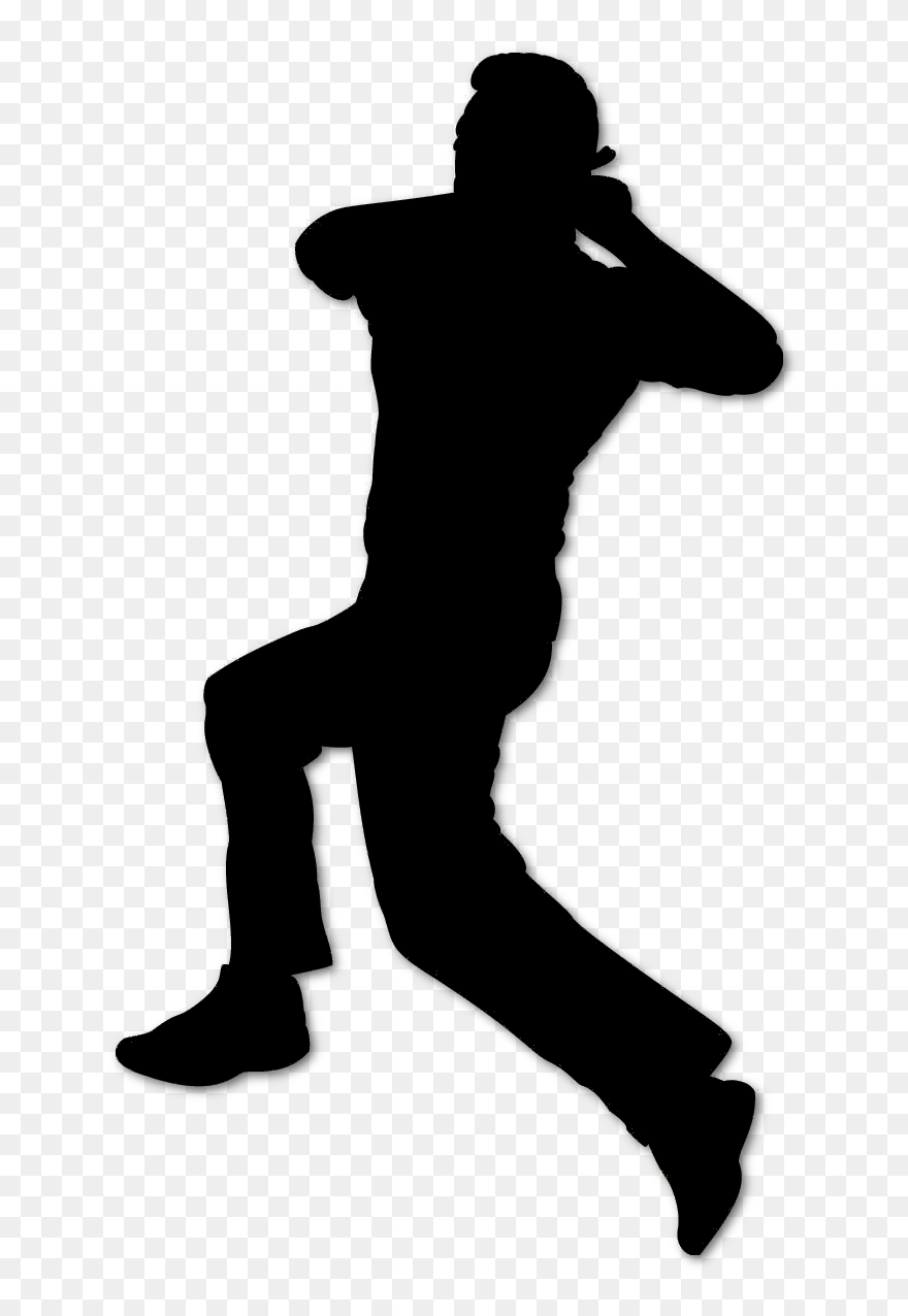Cricket Bowler Silhouette Black - Cricket Bowler Clipart Png Transparent Png