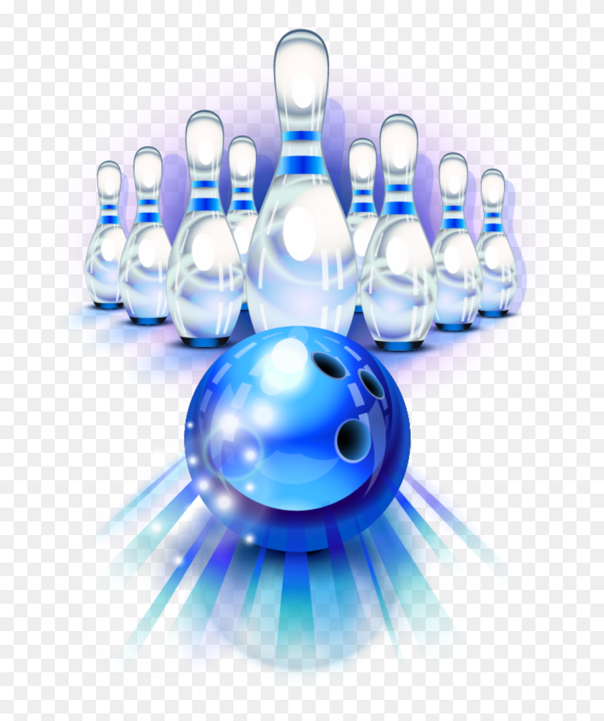 Mq Blue Bowling Pins Bowling Blue Clipart Png - Transparent Background Bowling Pins And Ball