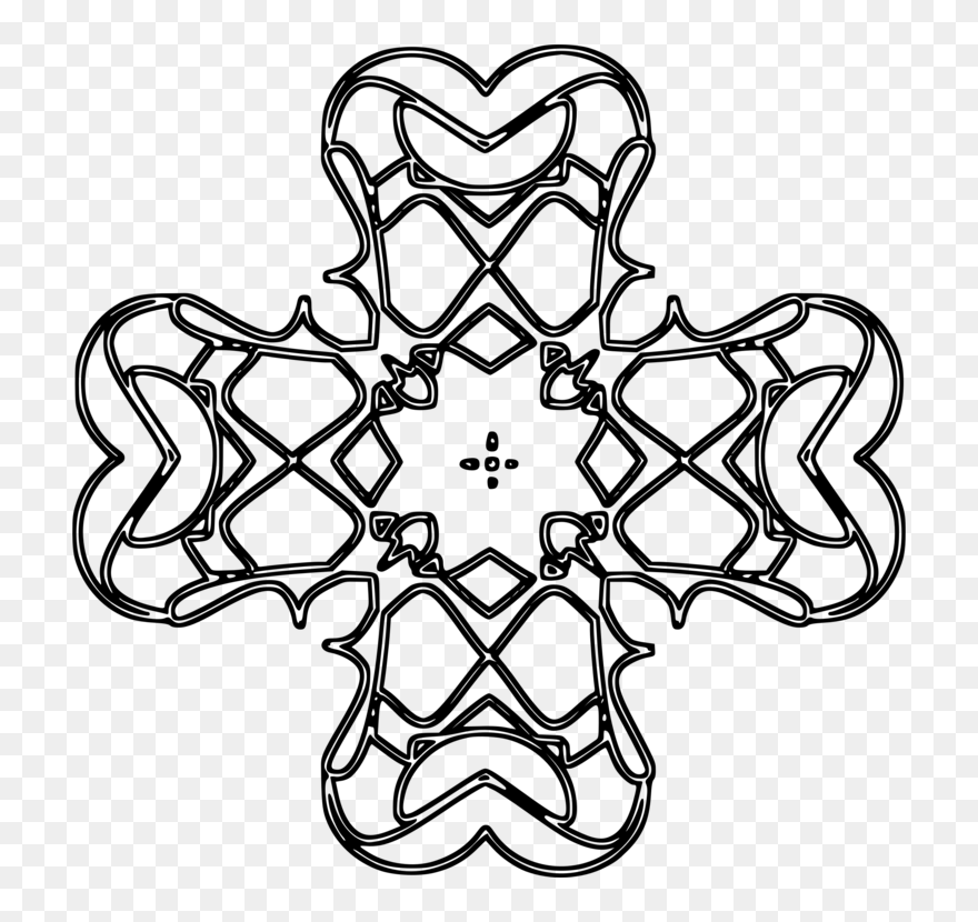 Line Art,symmetry,visual Arts - Clip Art Cross - Png Download