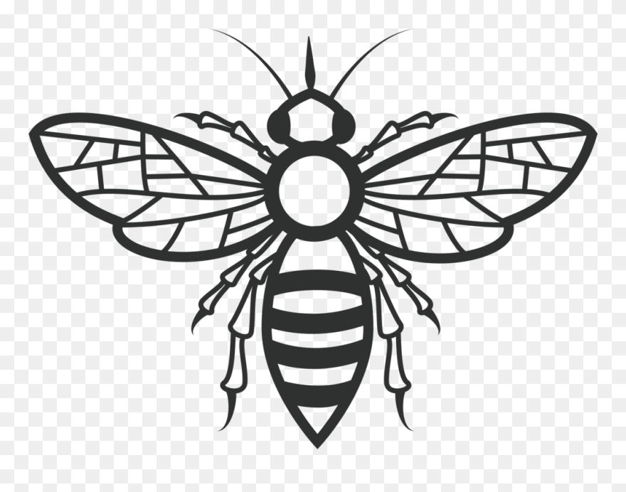 Bee Silhouette Clip Art - Bee Clip Art Svg - Png Download