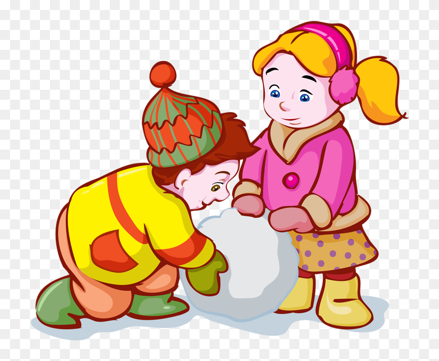 Transparent Kid Walking Clipart - Children On Snow Clipart - Png Download