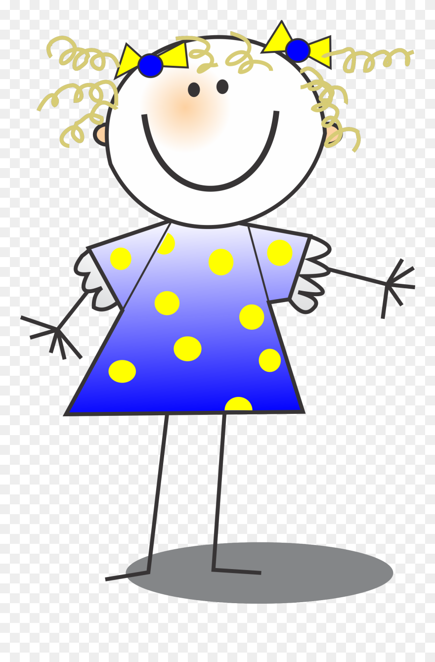Blue Stick Figure Svg Clip Arts - Stick Figure Girl Clipart - Png Download