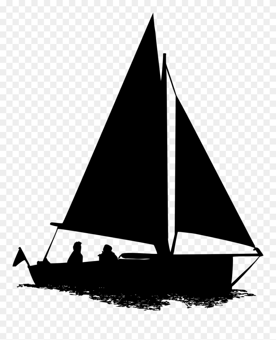 Sailboat Clip Art - Silhouette Of A Boat - Png Download