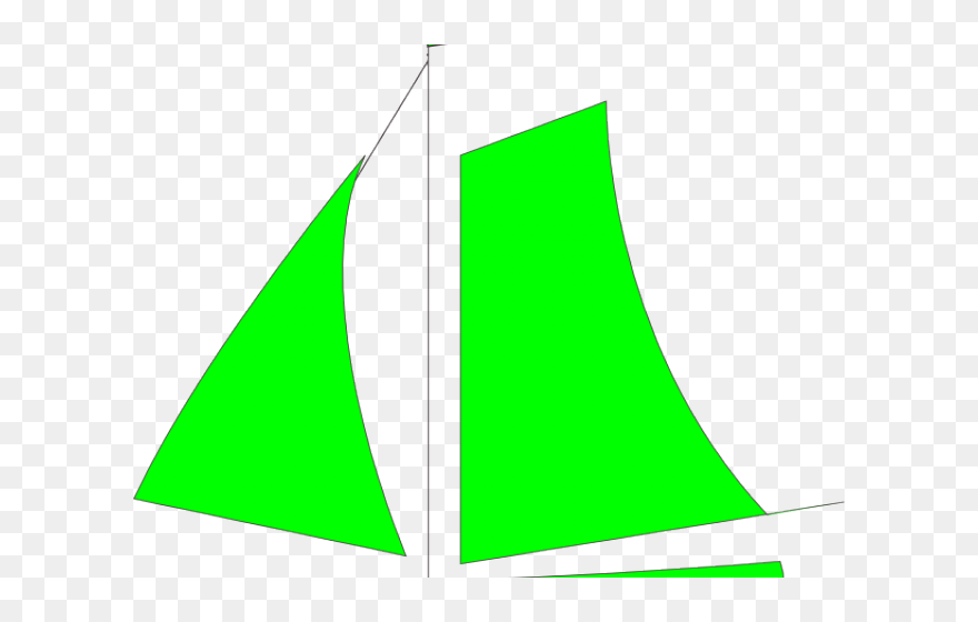 Green Clipart Sailboat - Sail - Png Download