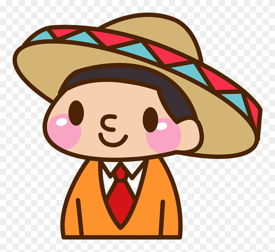Sombrero Mexican Man Clipart - Png Download