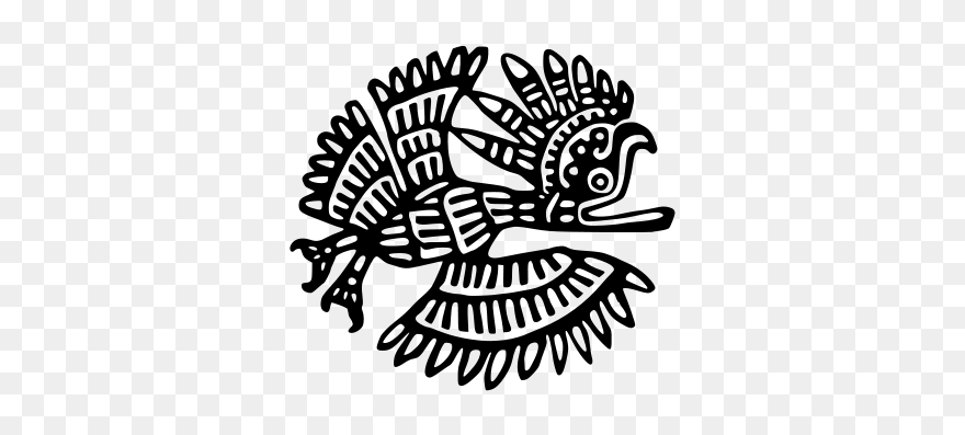 Ancient Mexico Motif - Mexican Folk Art Black And White Clipart