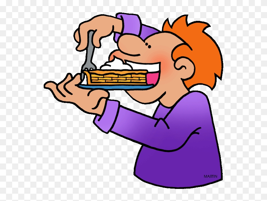 Pie Clipart Peach Cobbler - Eating Pumpkin Pie Clipart - Png Download