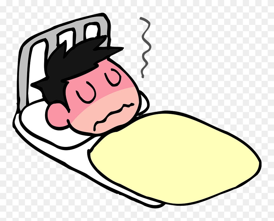 Couple Sick Fever Cold Clipart - 病気 寝込む イラスト - Png Download