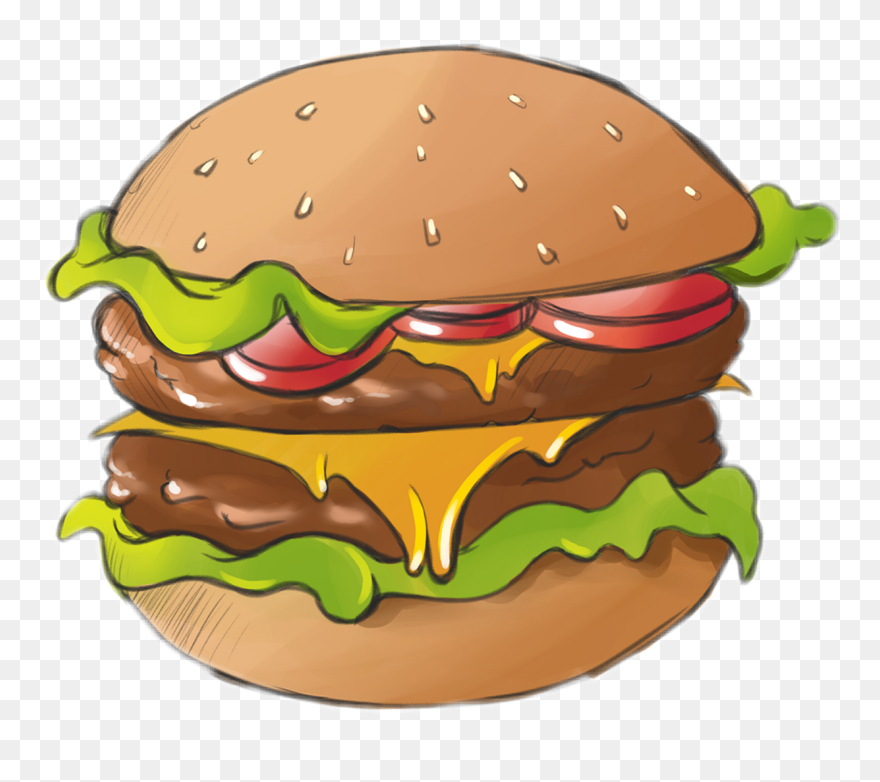 Fast Food Clipart - Hamburger - Png Download