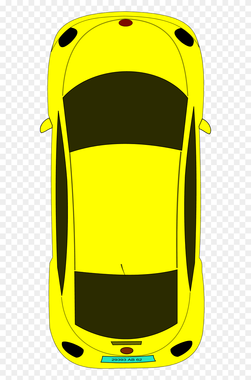 Car Taxi Driving Clip Art - Car Drawing Birds Eye View - Png Download