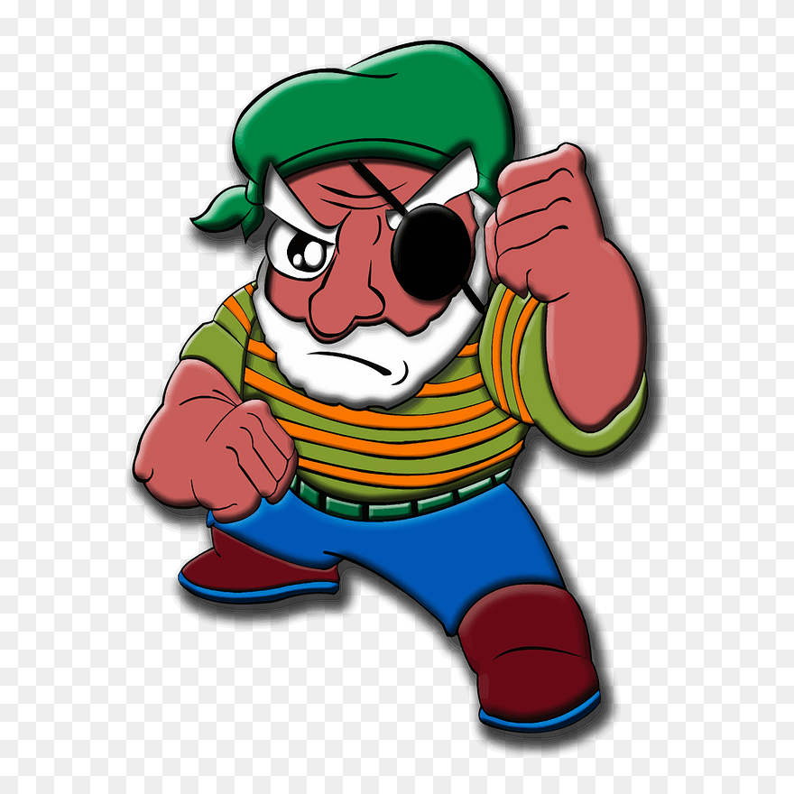Old Man With An Eye Patch Clipart - Old Pirates Clip Art - Png Download