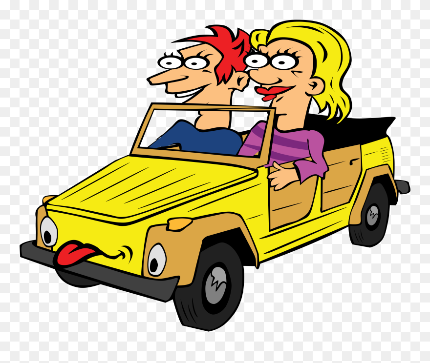 Car Clipart Clipart Car Gif - Cartoon People In Cars - Png Download