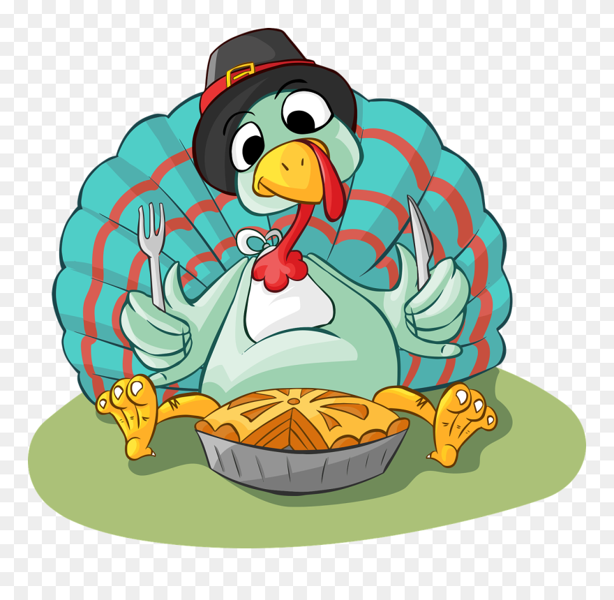 Thanksgiving Pie Clipart - Turkey Eating Clipart - Png Download