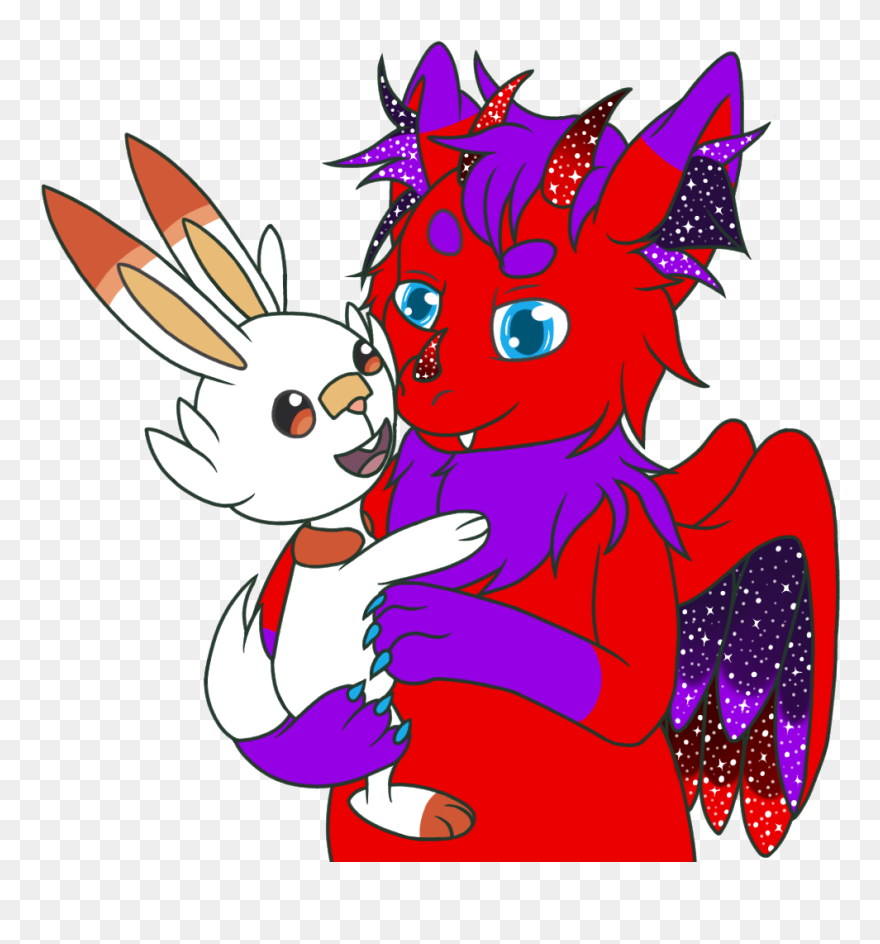 Scorbunny And Pumpkin Pie Chibi - Cartoon Clipart