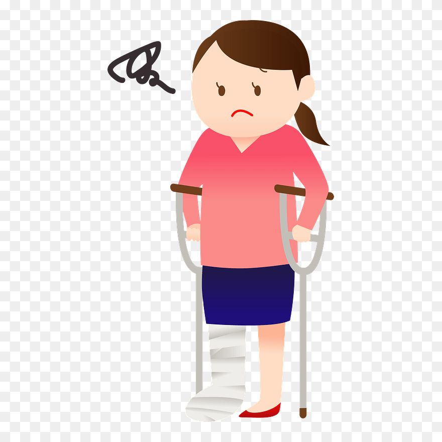 Injury Woman Clipart - Cartoon - Png Download