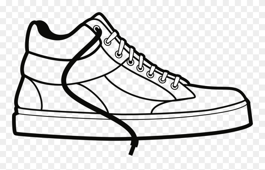 Line Art,walking Shoe,area - Sneaker Png Clipart