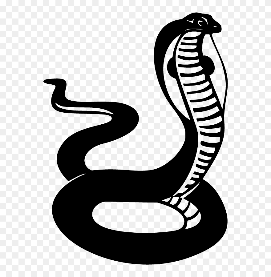 Black Cobra Snake Clipart , Png Download - Cobra Snake Clipart Black And White Transparent Png