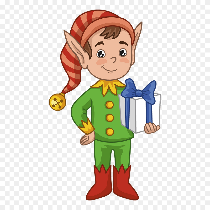 Christmas Elf Clipart - Cartoon - Png Download