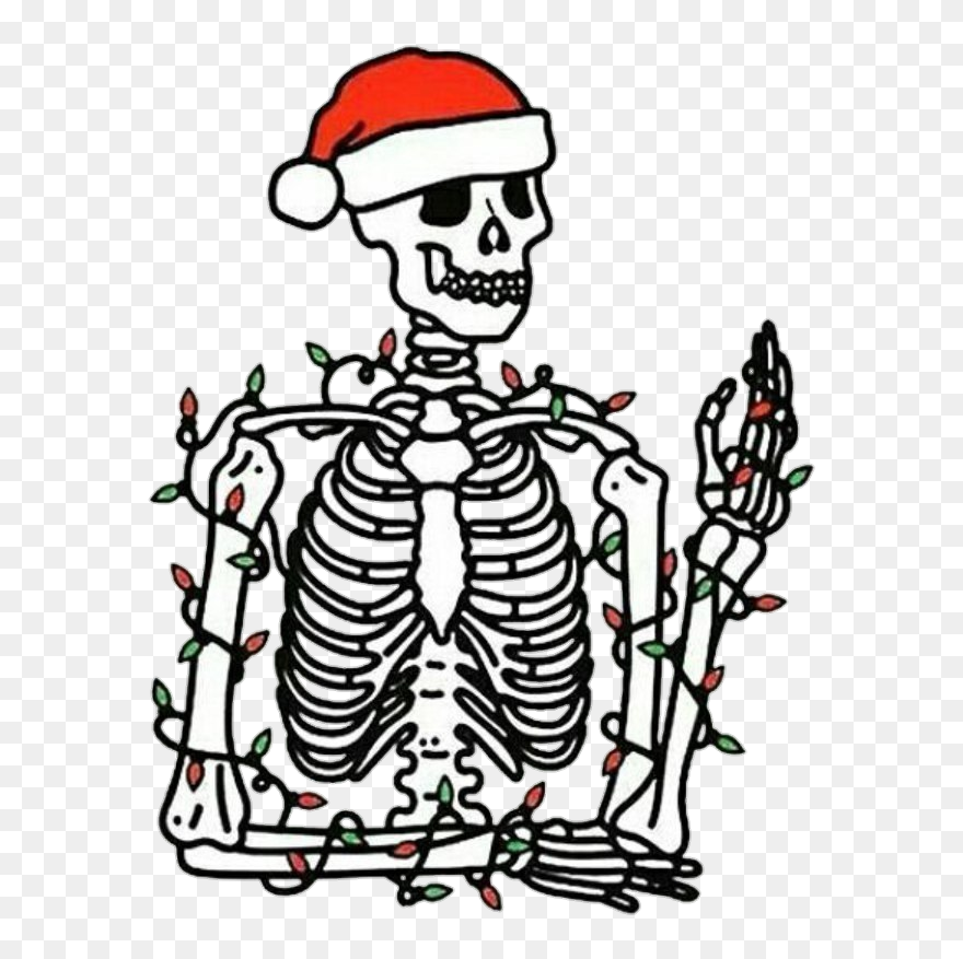 Tumblr Skeleton Bone Bones Skull Skulls Newyear Christm - Christmas Friday The 13th Clipart