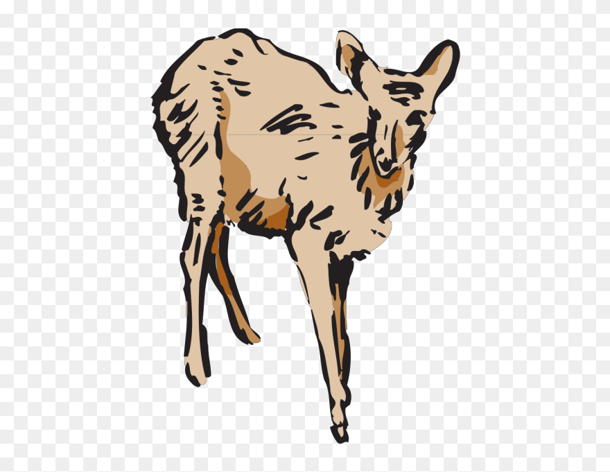 Walking Deer Art Png Icons - Deer Clipart