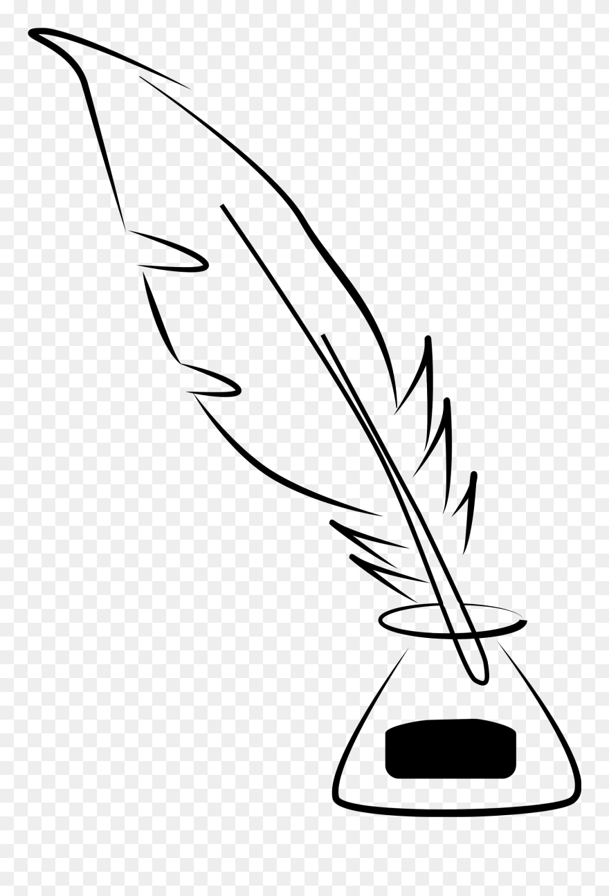 Feather Clipart Quill - Feather And Ink Clip Art - Png Download