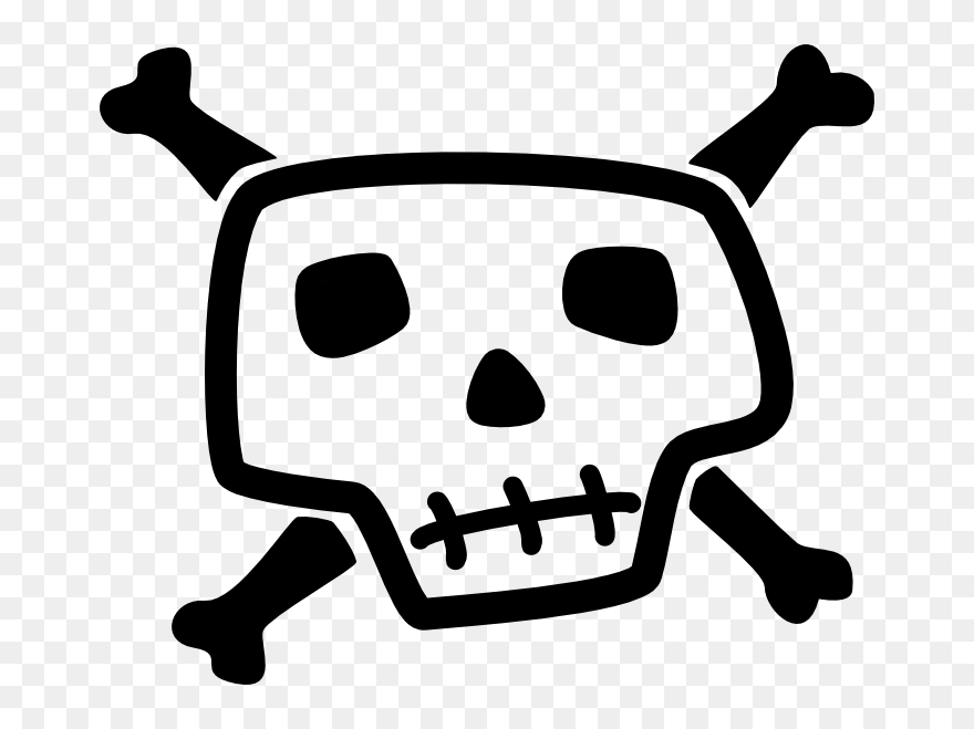 Transparent Bone Clip Art - Cartoon Skull And Crossbones - Png Download