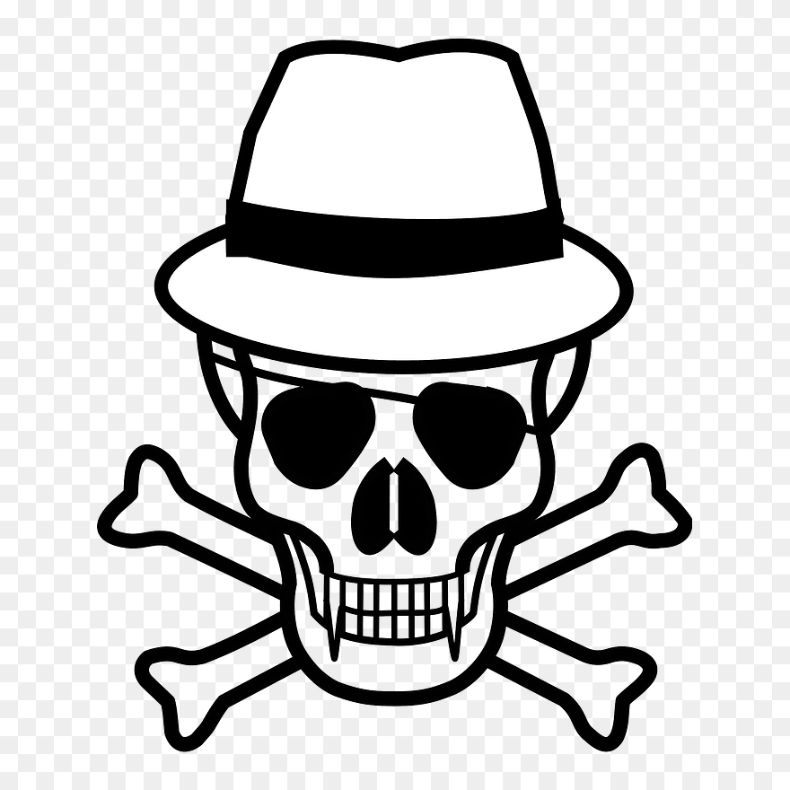 Vampire Skull And Crossbones Clipart - Skull And Crossbones - Png Download