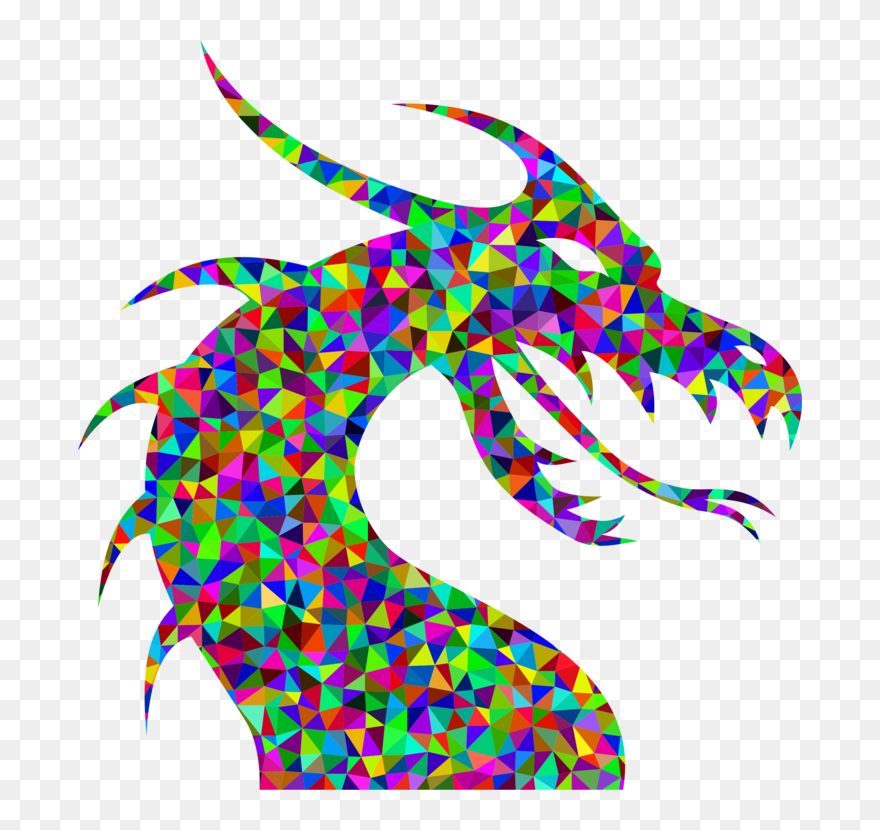 Art,artwork,feather - Chinese Dragon Head Silhouette Clipart