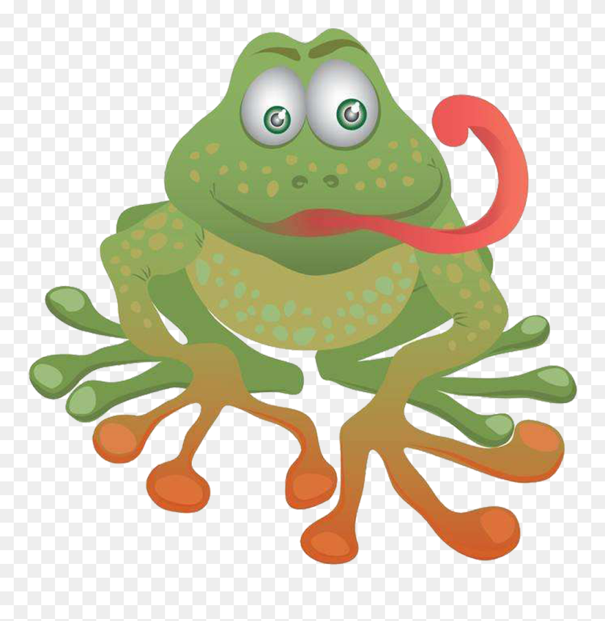 Tongue Frog Png - Cartoon Clipart