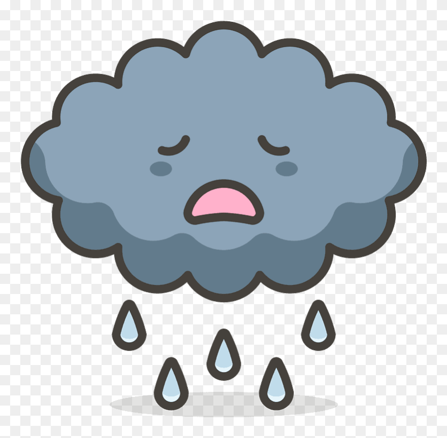 Cloud With Rain Emoji Clipart - Cartoon Cloud Gif Png Transparent Png