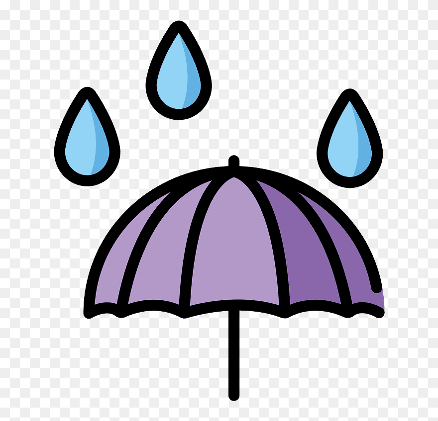 Umbrella With Rain Drops Emoji Clipart Rain Umbrella Emoji