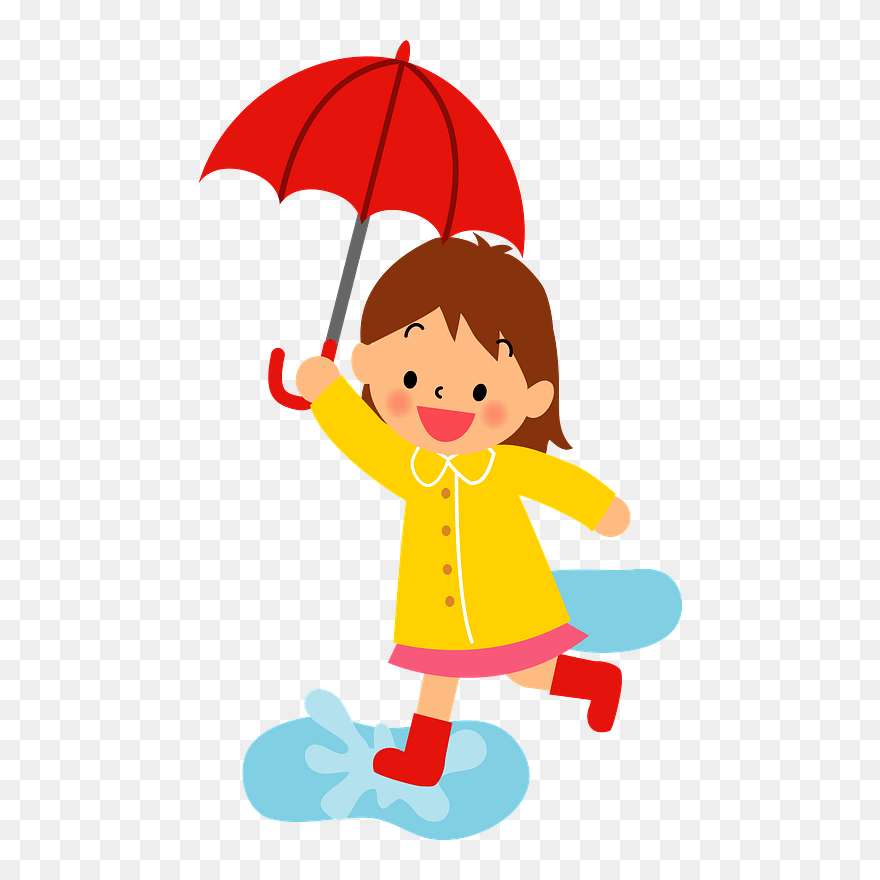 Rain Girl Umbrella Clipart - Girl With Umbrella Clipart - Png Download