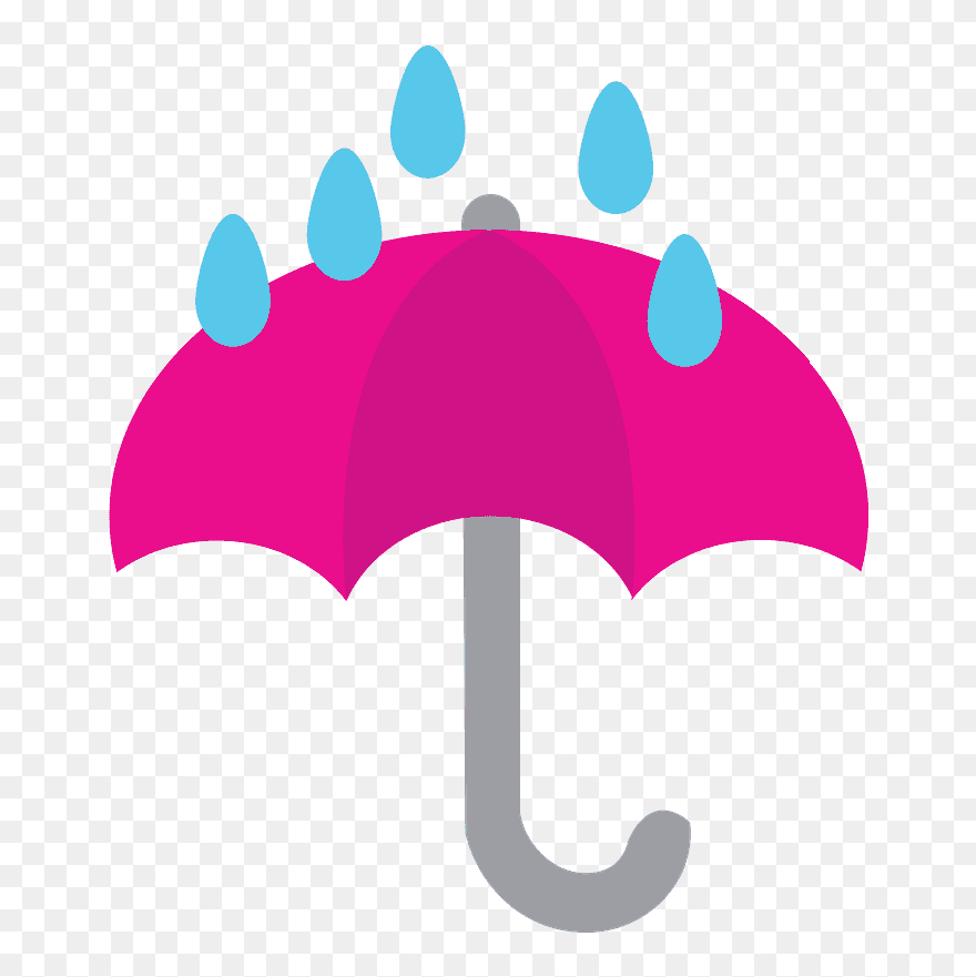 Umbrella With Rain Drops Emoji Clipart - استیکر باران - Png Download
