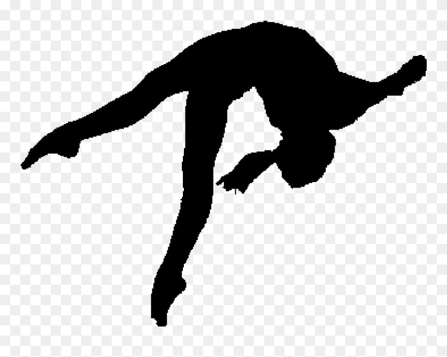 Gymnastics Silhouette Split Clip Art - Back Handspring Gymnast Silhouette - Png Download